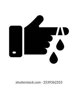 Take a look at this creative icon of hand injury in trendy style