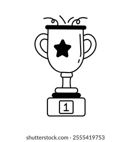 Take a look at this creative icon of sports trophy, easy to use vector