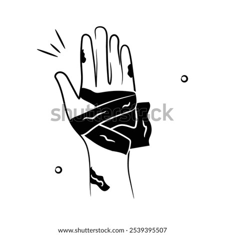 Take a look at this creative icon of hand injury in trendy style