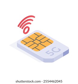 Take a look at this creative isometric icon of sim card in editable style