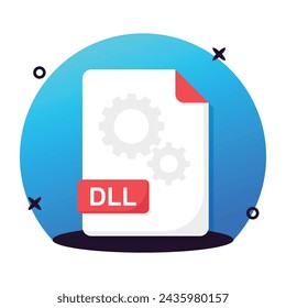 Take a look at this creatively designed dll file extension vector design in flat style