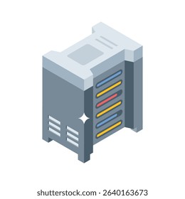 Take a look at this isometric icon of data rack storage