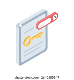 Take a look at this isometric icon of keyword search