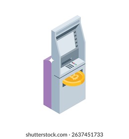Take a look at this isometric style bitcoin atm icon