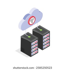 Take a look at this unique icon of cloud servers in modern style