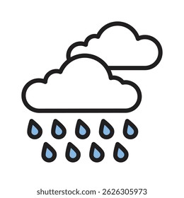 Take a look at this unique icon of rainy weather in modern style