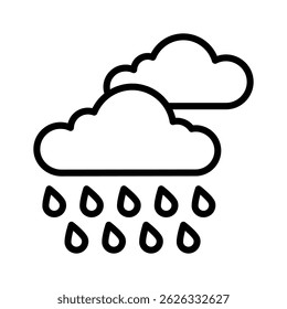Take a look at this unique icon of rainy weather in modern style