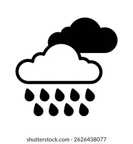 Take a look at this unique icon of rainy weather in modern style