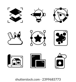 Take a look at this Visually appealing art and design icons set