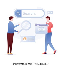 Werfen Sie einen Blick auf diese Web-Browsingflache Illustration 

