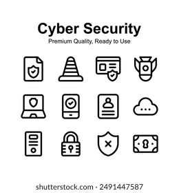 Werfen Sie einen Blick auf die einzigartigen Cyber-Sicherheitssymbole, leicht zu verwenden und herunterladen