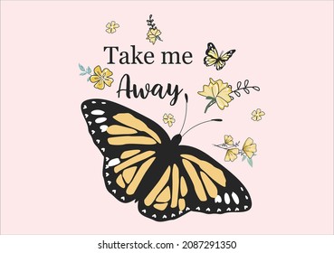 take me away vector art design   hand drawn
