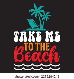 Llévame al archivo vector de diseño de camisetas de playa