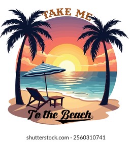 Take me To the Beach T-Shirt Design