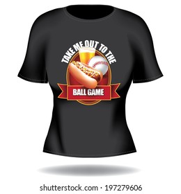 Take Me Out Baseball t-shirt design. EPS 10 vector.