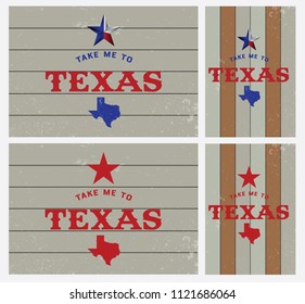 Take me to Texas logo concept, vector eps 10.