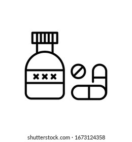 Take medicine icon. Flat Vector Graphic in White Background.