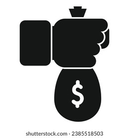 Take money bag icon simple vector. Currency atm safe. Business finance