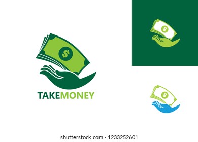 Take Money Logo Template Design Vector, Emblem, Design Concept, Creative Symbol, Icon