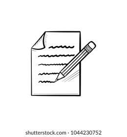 Beachten Sie das handgezeichnete Symbol für die Umrissdoodle. Stift und Blatt, Vektorgrafik-Skizze für Druck, Web, Mobil und Infografiken einzeln auf weißem Hintergrund.