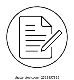 Take Note Line Icon. Contact Icon Editable Stroke Vector Illustration