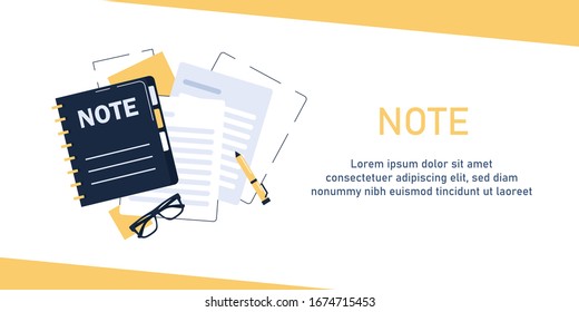 Take Notes, Memo, Symbol Of Taking Of The Notes, Flat Design Icon Vector Illustration
