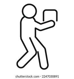 Take object effort icon outline vector. Company challenge. People success