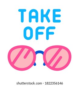 take off glasses icon vector. color symbol illustration