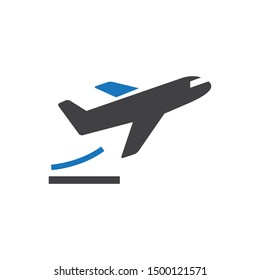 Take Off Icon in Blue Gray Color
