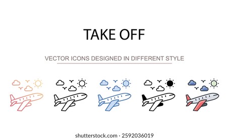 Take Off icon design with white background stock illustration