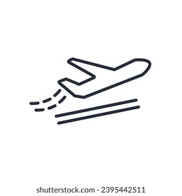 take off icon. vector.Editable stroke.linear style sign for use web design,logo.Symbol illustration.