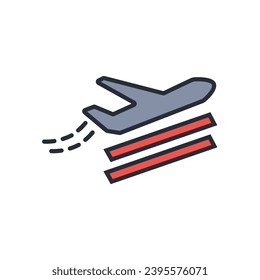 take off icon. vector.Editable stroke.linear style sign for use web design,logo.Symbol illustration.