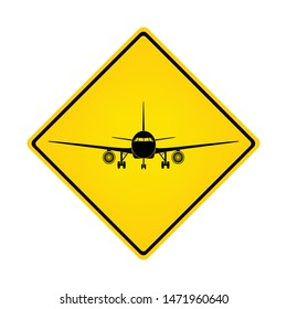 Take off and landing plane area warning sign, vector design