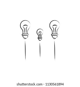 take off light bulbs icon. Element of idea icon for mobile concept and web apps. Sketch style take off light bulbs icon can be used for web and mobile. Premium icon on white background
