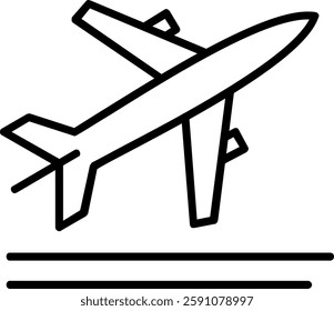 Take Off Line Vector Icon Design