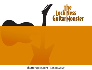 A take off on the Loch Ness Monster guitar poster in 2 colors 