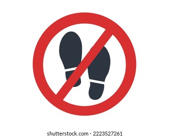 Take off shoes and footprint vector icon.