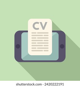 Take online cv icon flat vector. Crew deal service. Cv head collection