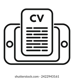 Take online cv icon outline vector. Crew deal service. Cv head collection