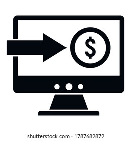 Icono de préstamo en línea. Ilustración simple del icono del vector del préstamo en línea para el diseño web aislado en fondo blanco