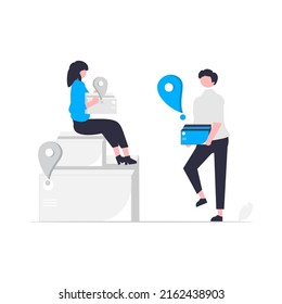 Take out boxes delivery service and characters design