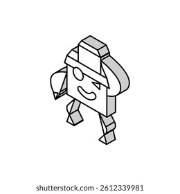 take out cardboard box character isometric icon vector. take out cardboard box character sign. isolated symbol illustration