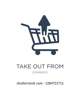 take out from the cart icon vector on white background, take out from the cart trendy filled icons from Commerce collection, take out from the cart vector illustration