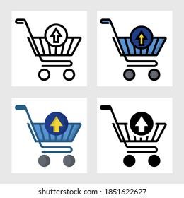 take out from the cart  icon vector design in filled, thin line, outline and flat style.
