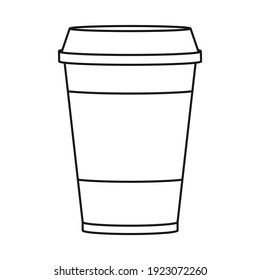 Take Out Coffee Or Take Away Cup Of Tea In Outline Vector Icon