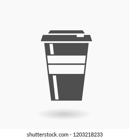 Take Out Coffee Cup Icon Illustration silhouette.