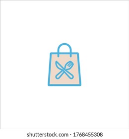 take out food delivery icon flat vector logo design trendy illustration signage symbol graphic simple