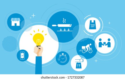 take out icon image,vector illustration,blue background