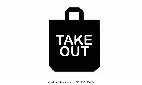 Take Out Icon. Vector isolated editable black and white illustration