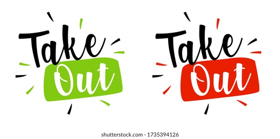 Take out on white background